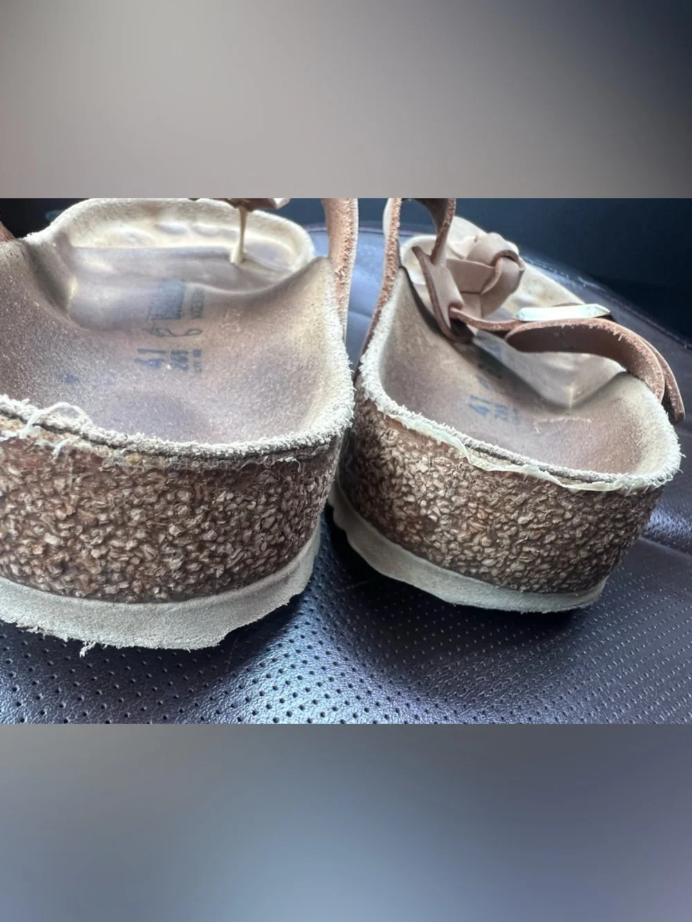 MAKE AN OFFER BIRKENSTOCK Gizeh Braided Leather Toe-Post Sandals